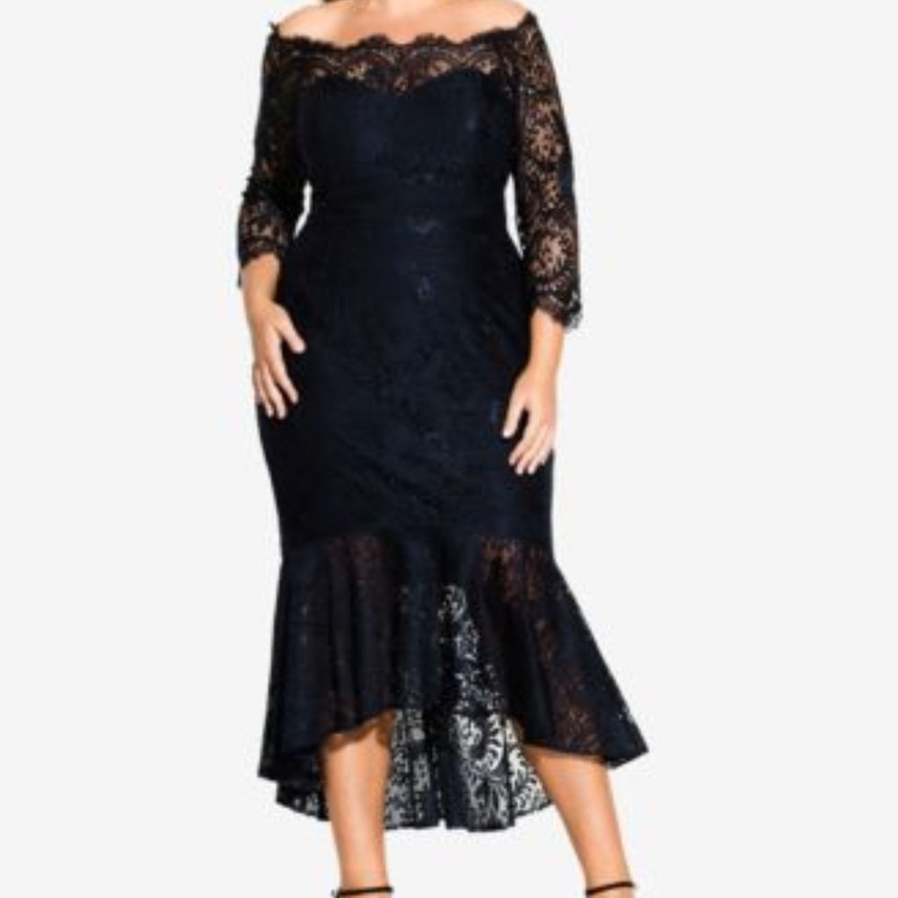 City Chic Maxi Estella Dress French Navy